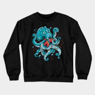 Octopus with a diver, best divers gift and octopus lovers gift Crewneck Sweatshirt